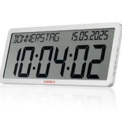 Kienzle horloge murale radio-pilotée avec affichage de la date blanche