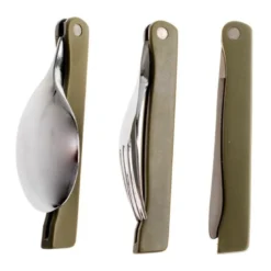 Kit de couverts pliants cao 3 pièces inox avec housse