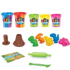 Kit de dinosaures en pâte à modeler malléable et fluorescente