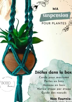 Kit diy suspension macramé écru - créez votre décoration pour plantes