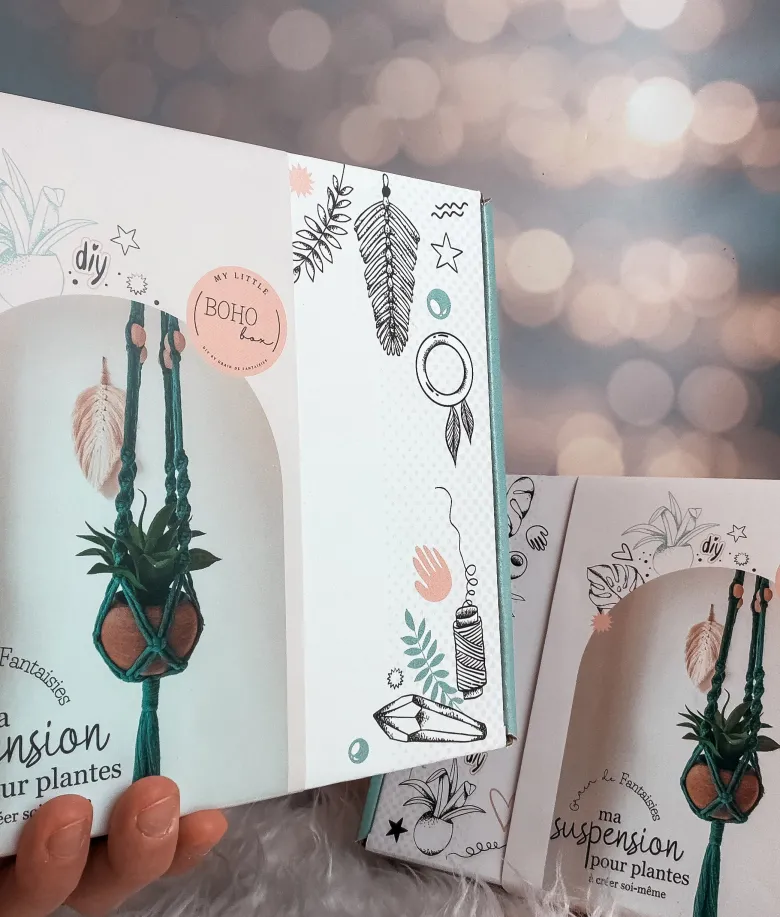 Kit diy suspension macramé terracotta - créez votre décoration pour plantes