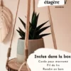 Kit diy étagère rondin macramé jungle — étagère murale bohème