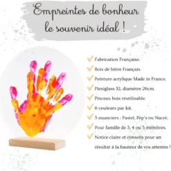 Kit empreinte de mains famille de 3 peps