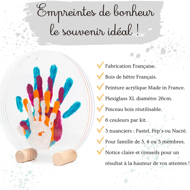 Kit empreinte de mains 4 pers. Nacré