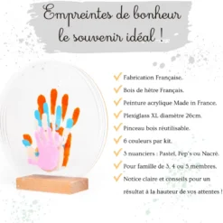 Kit empreinte de mains 4 pers. Pastel