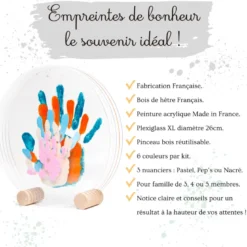 Kit empreinte de mains 5 pers. Pastel