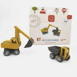 Kit engins de chantiers en bois coloré