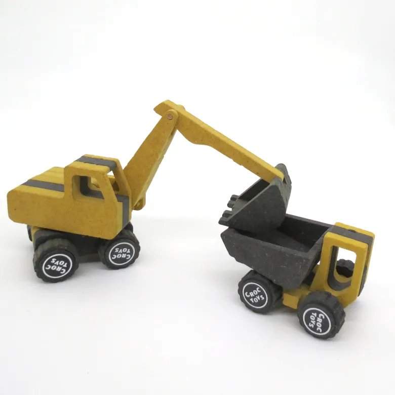 Kit engins de chantiers en bois coloré
