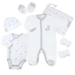 Kit naissance mixte 6 pièces blanc 1 moi