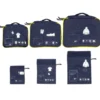 Kit organiseur 6 pochettes de voyage bleu marine