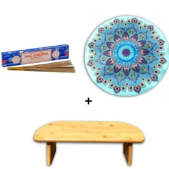 Kit Tapis rond + banc + boite d'encens