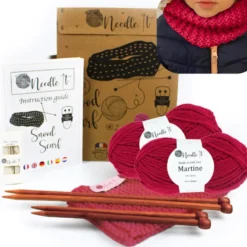 Kit tricot tour de cou rouge