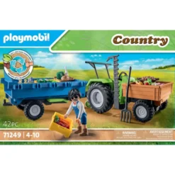 La ferme tracteur avec remorque