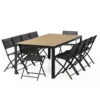 Lagos ensemble table de jardin 200 cm en aluminium et 10 chaises pliantes