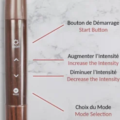 Lampadaire led effet bois wengé 3 températures tête flexible tactile