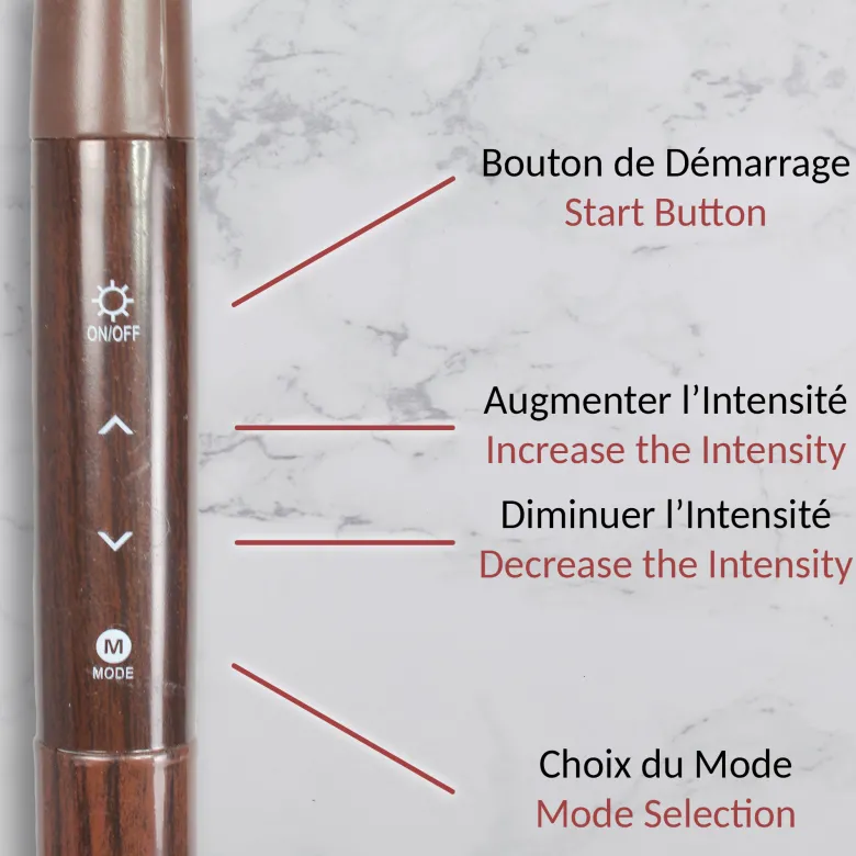 Lampadaire led effet bois wengé 3 températures tête flexible tactile