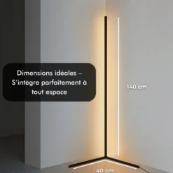 Lampadaire led - inoleds - corner noir - dimmable