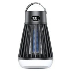 Lampe anti-moustiques rechargeable 2 en 1 : piège uv et lampe de camping noir