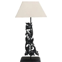 Lampe arabesque bois noir - basique