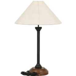 Lampe culot e27 bois noir - indus