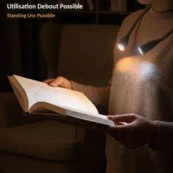 Lampe de lecture de cou rechargeable 3 couleurs 3 intensités Noir