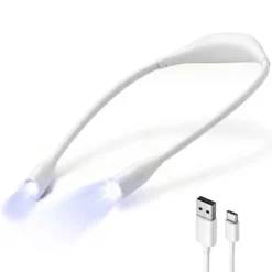 Lampe de lecture de cou rechargeable 3 couleurs 3 intensités Blanc
