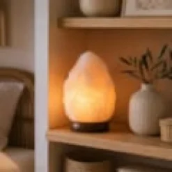 Lampe en cristal de sel blanc - 2 à 3 kg