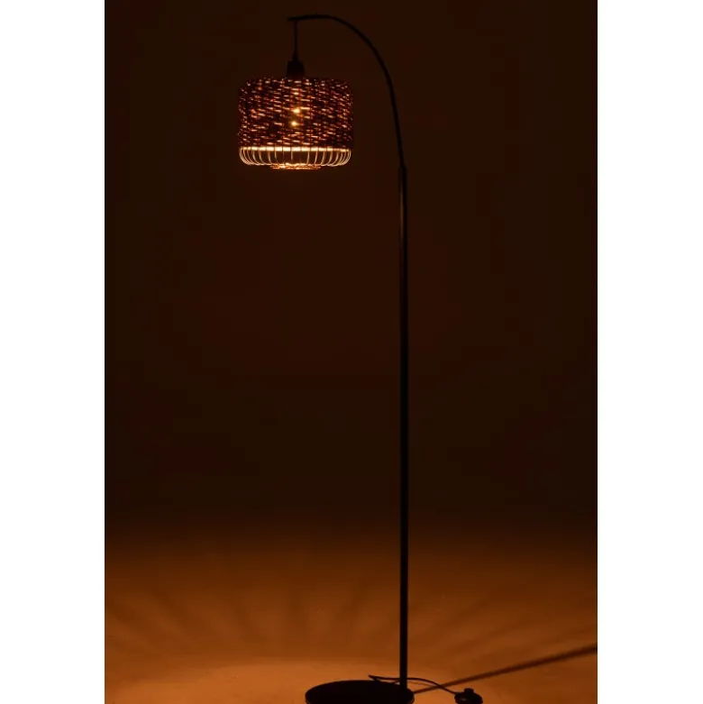 Lampe métal beige h.168cm