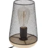 Lampe à poser en fer et bois - h. 23 cm