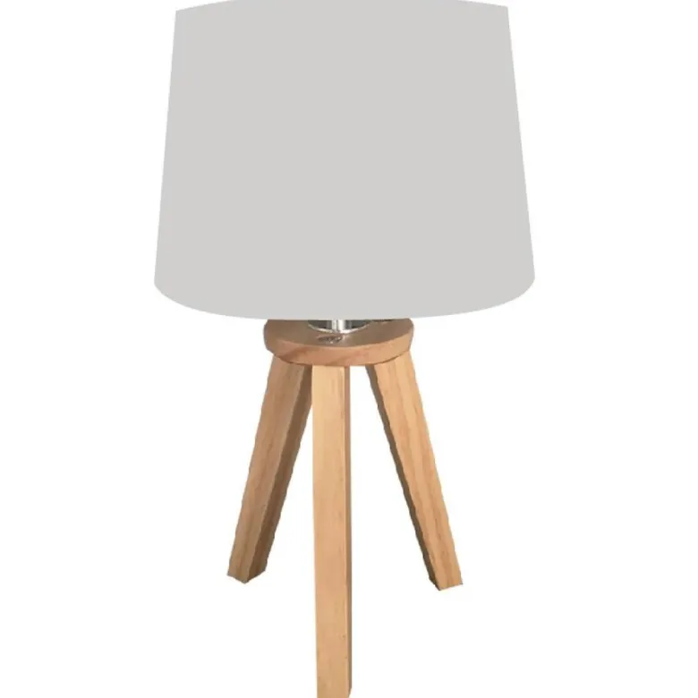 Lampe scandinave 3 pieds en bois gris