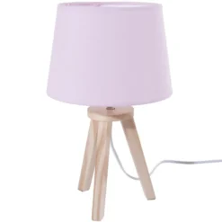 Lampe scandinave 3 pieds en bois rose