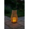 Lampe solaire rotin vacillante