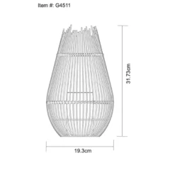 Lampe solaire rotin vacillante