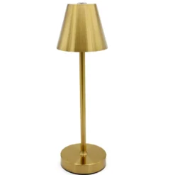 Lampe tactile métal doré 3 teintes led rechargeable usb design