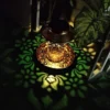 Lanterne solaire mangeoire à oiseaux fer bronze led chaude jardin