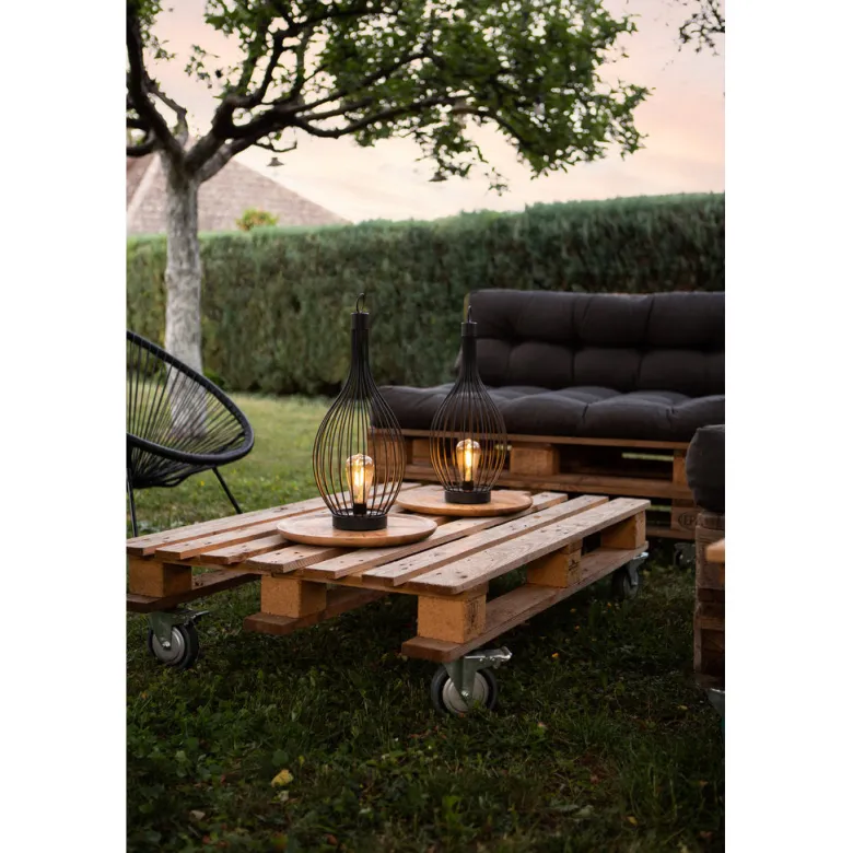 Lanterne solaire métal h50cm