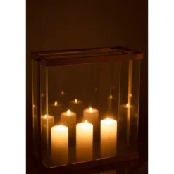 Lanterne verre doré h.45cm