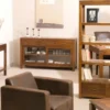 Lauren - console marron rectangulaire 2 tiroirs bois mindi