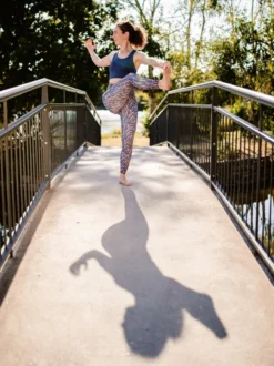 Legging yoga colibri court imprimé zèbre (<1,70m) L