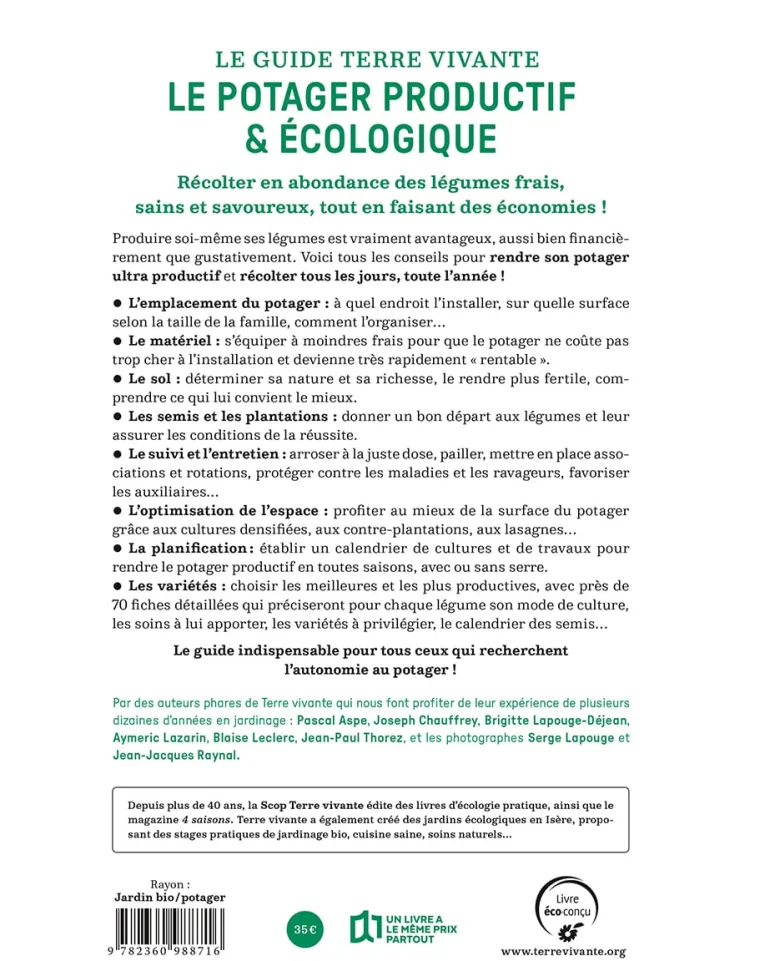 Le guide terre vivante du potager productif et écologique