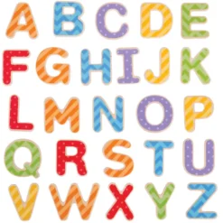 Lettres majuscules magnétiques en bois
