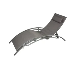 Limea transat ajustable et empilable avec pieds en acier gris