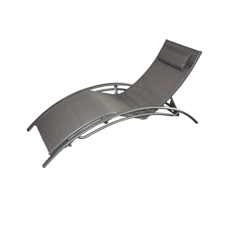 Limea transat ajustable et empilable avec pieds en acier gris