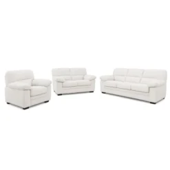 Lincoln canapé 3 places + 2 places + fauteuil en velours côtelé beige