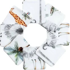 Lingettes lavables bambou lot 8 safari
