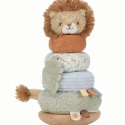 Lion à empiler doudou et bois safari friends