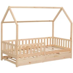 Lit cabane gigogne pour enfant 190x90cm en bois marceau