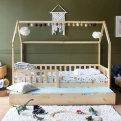 Lit cabane gigogne pour enfant 190x90cm en bois marceau