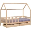 Lit cabane pour enfant 190x90cm en bois avec tiroirs marceau