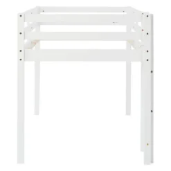 Lit mi-haut enfant - blanc - pin